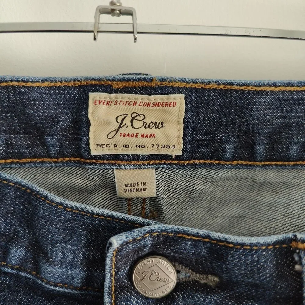 J. Crew Jeans Mens 32x33 Blue 770 Selvedge Button Fly Slim Straight Dark Wash